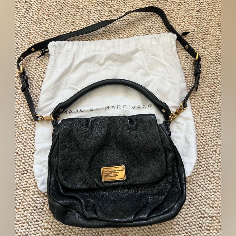 Marc by Marc Jacobs Black Shoulder Bag with Gold Accents